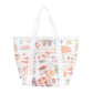 Mesh Beach Tote Bag with Beach Themed Print and Shoulder Handles