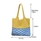 Crochet Knit Tote Bag with Openwork Design and Wave Pattern