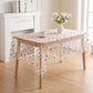 Sheer Floral Embroidered Rectangular Tablecloth 59.1x39.4in
