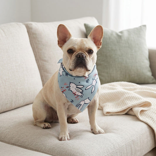 Dog Bandana Scarf Yellow with Black and White Pattern Pet Neck Accessory
