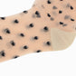 Sheer Crew Socks with Flocked Heart Pattern and Reinforced Toe and Heel 2-Pack