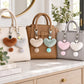 Fluffy Heart Pom-Pom Keychain Cute Faux Fur Bag Charm Set