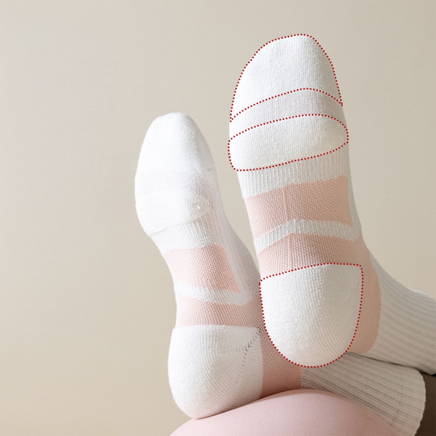 3-Pair Pack Cushioned Sports Crew Socks with Arch Support Mesh Panels and Ankle Compression