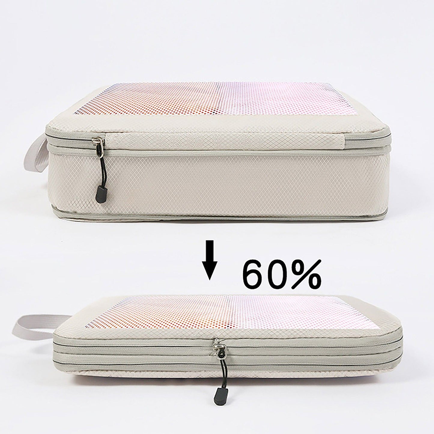 Travel Packing Cubes Set with Mesh Front Panel Zipper Storage Bags Lightweight Luggage Organizer Multi Size Set