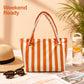 Striped Terry Cloth Tote Bag Roomy Beach and Travel Shoulder Carryall
