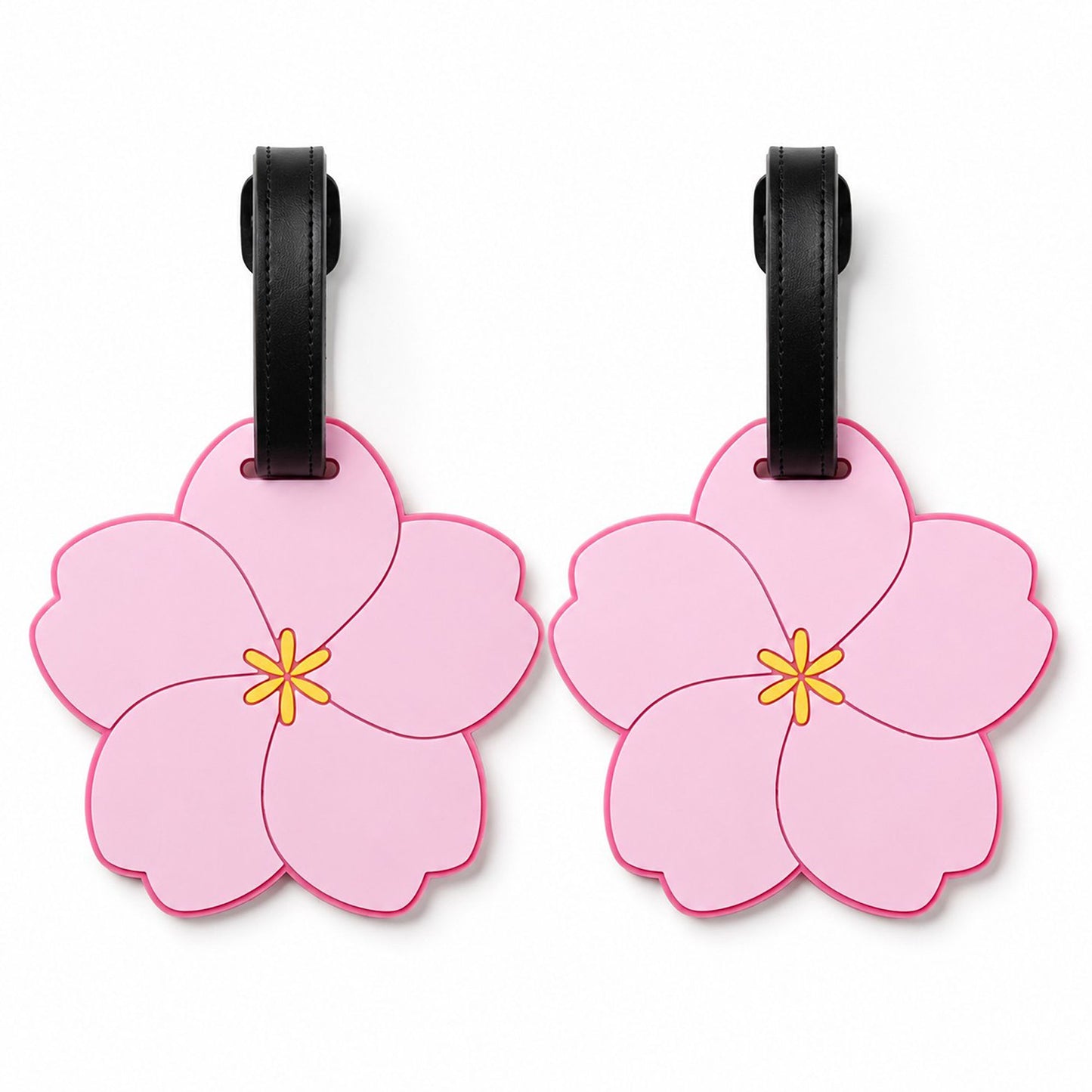 2 Pack Flower Shaped Luggage Tags with Attachment Straps