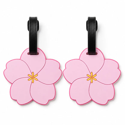 2 Pack Flower Shaped Luggage Tags with Attachment Straps
