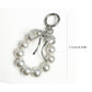 Beaded Bow Keychain with Round Bead Loop and Metal Clip Bag Charm