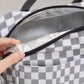 Checkered Insulated Lunch Bag Reusable Zipper Tote with Front Pocket