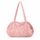 Leopard Print Barrel Shoulder Bag with Zip Closure and Interior Pockets