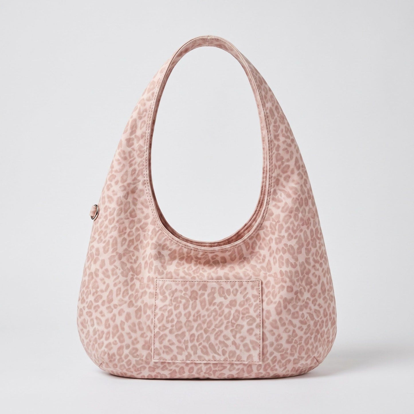 Leopard Print Hobo Tote Bag with Wide Shoulder Strap and Exterior Pocket 12.5x8x0.4in