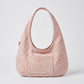 Leopard Print Hobo Tote Bag with Wide Shoulder Strap and Exterior Pocket 12.5x8x0.4in