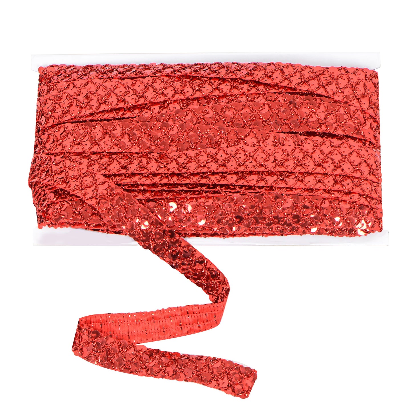 Sewing Sequin Trim 0.9 Inch 4 Row, 25 Yards Glitter Sequin Ribbon Metallic Stretch Bling Strip DIY Craft Decoration