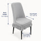 Textured Stretch Dining Chair Cover with Ruffled Skirt