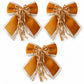 3ct Fabric Christmas Bow Decorations with Gold Trim Burgundy