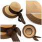 Summer Sun Hat for Women - Wide Brim Straw Hat with Elegant Bow Detail