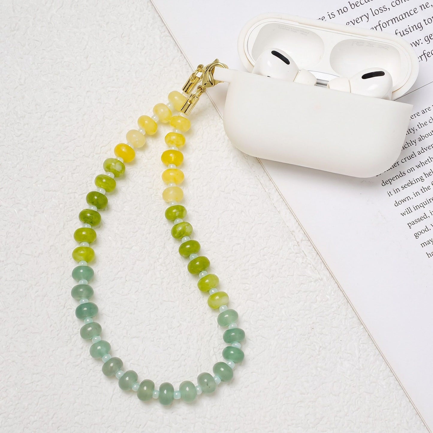 Beaded Phone Wrist Strap with Detachable Clasps