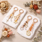Amber & Gold Bohemian Multi-Charm Bag Charm Key Chain 4-Piece Set