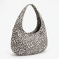 Leopard Print Hobo Tote Bag with Wide Shoulder Strap and Exterior Pocket 12.5x8x0.4in