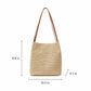 Woven Look Bucket Shoulder Bag with Magnetic Closure and Long Strap