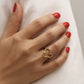 Open Heart Statement Ring with Sculpted Smooth Finish