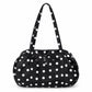 Polka Dot Nylon Barrel Shoulder Bag with Double Handles Zip Closure and Interior Pockets