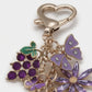 Floral Charm Keychain with Heart Clip Pendant Multi Shape Metal Bag Charm Key Ring Accessory