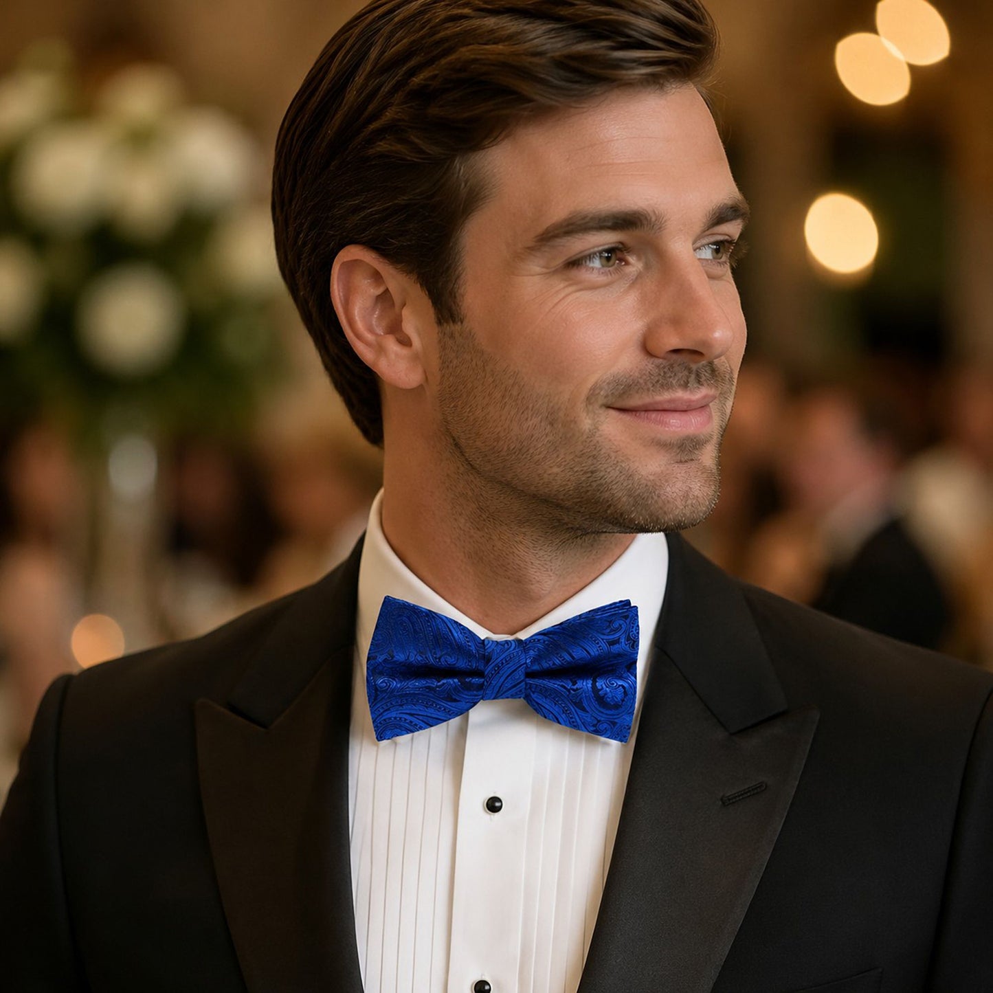 Pre Tied Paisley Bow Tie Adjustable Formal Suit and Tuxedo Accessory