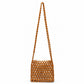 Hand-Crafted Wooden Beaded Crossbody Bag for Women - Lightweight Geometric Pattern Purse