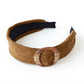 2pcs Textured Fabric Headband with Oversized Ring Accent 6.3x4.7x1.2in