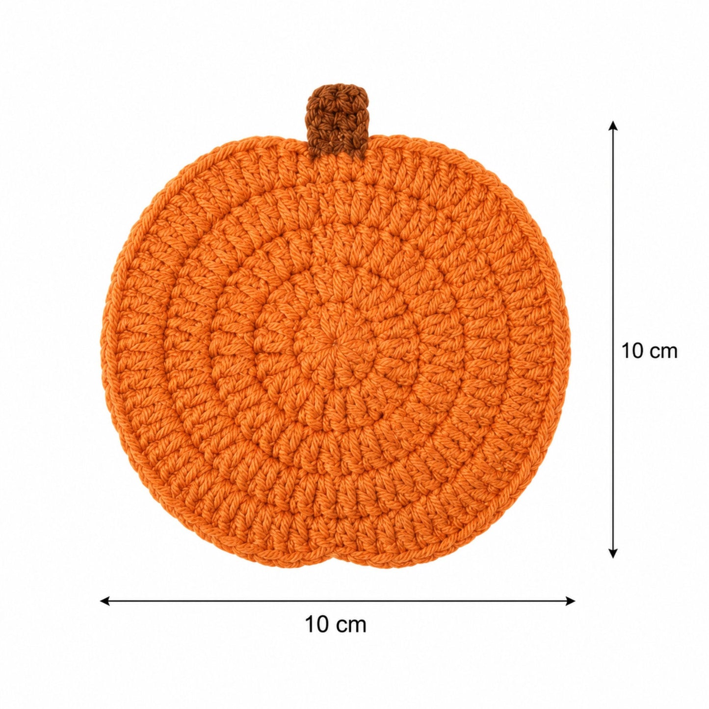 Handmade Crochet Halloween Pumpkin Cup Coaster Set of 4