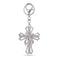 2pc Cross Rhinestone Keychain Bag Charm with Lobster Clasp and Key Ring