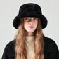 Faux Fur Bucket Hat Soft Plush Winter Casual Fashion Hat
