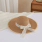 Wide Brim Straw Sun Hat with Lace Tie Breathable Summer Beach Floppy Hat