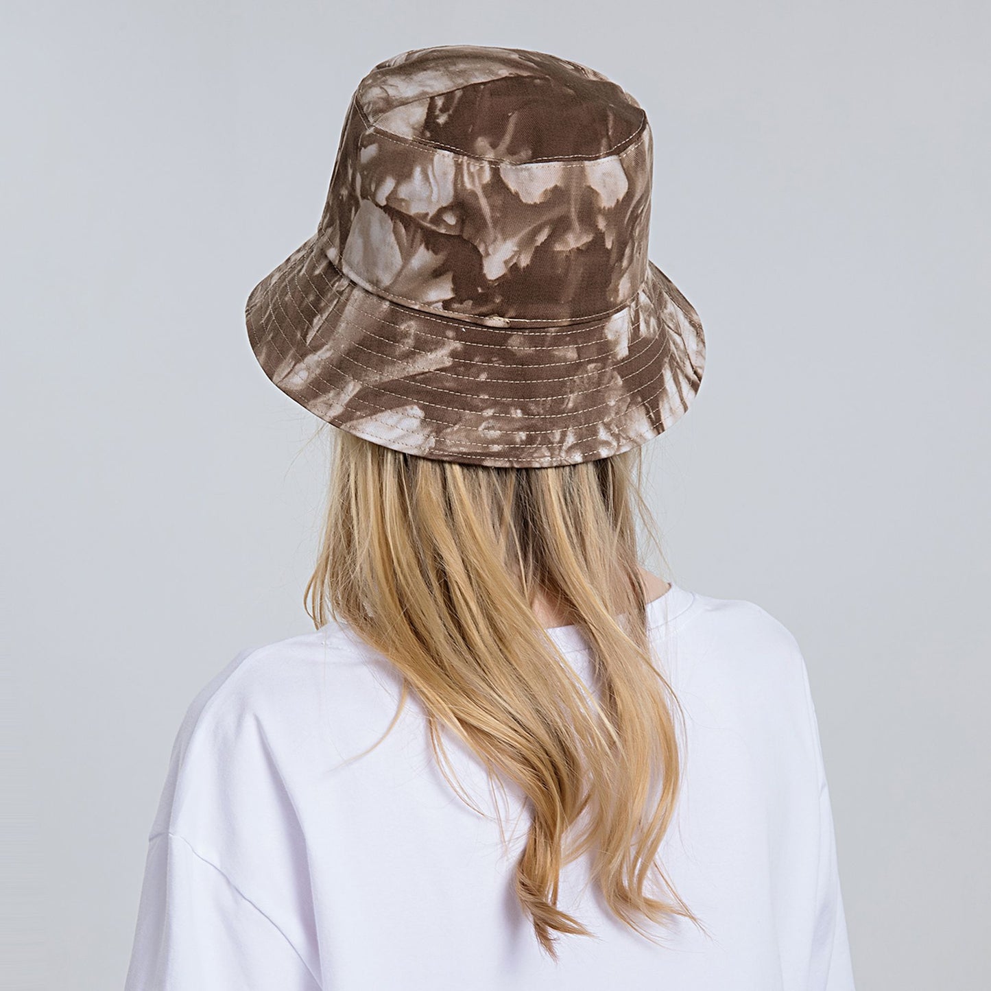 Summer Fisherman Hat Outdoor Travel Tie Dye Bucket Hat with Wide Brim Casual Sun Protection