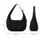 Quilted Nylon Hobo Shoulder Bag with Adjustable Strap and Multiple Pockets