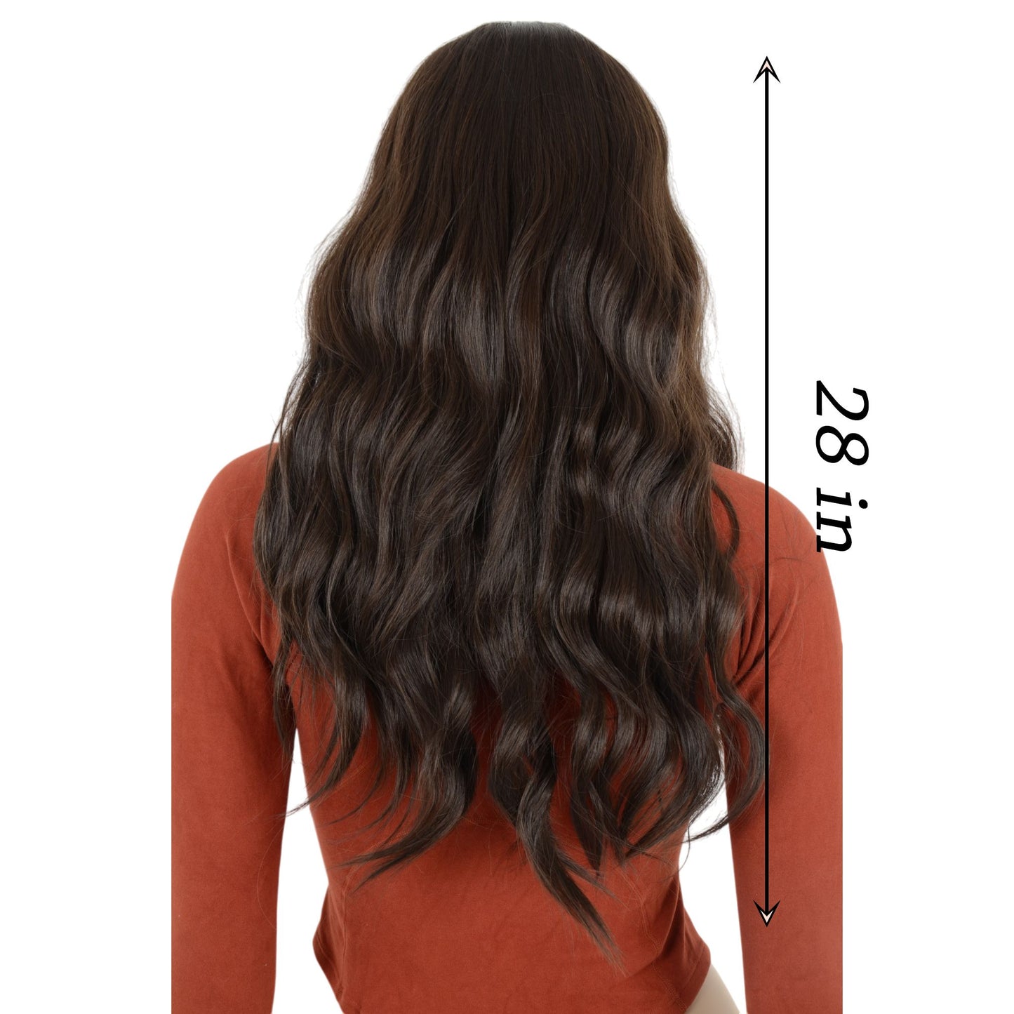 Long Wavy Wig for Women with Lace Hairline Heat Resistant Synthetic Wig for Daily and Party Use