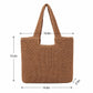 Woven Crochet Tote Bag with Shoulder Straps Lightweight Knit Tote with Zipper Pocket