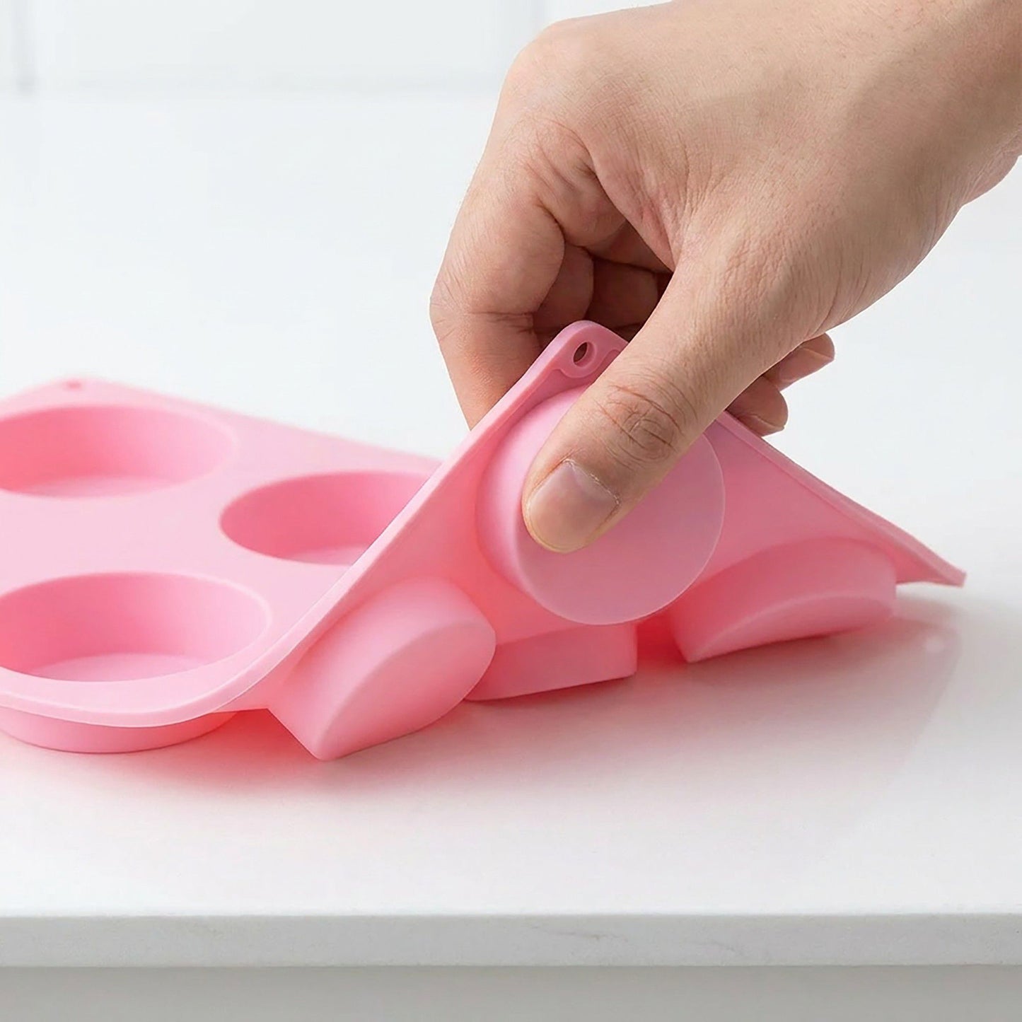Silicone Muffin Baking Mold with 6 Round Cup Cavities