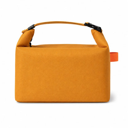 Insulated Roll Top Lunch Bag with Buckle Handle and Leak-Resistant Lining