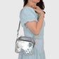 Trendy Clear Transparent Women's Shoulder Bag with Iridescent Trim