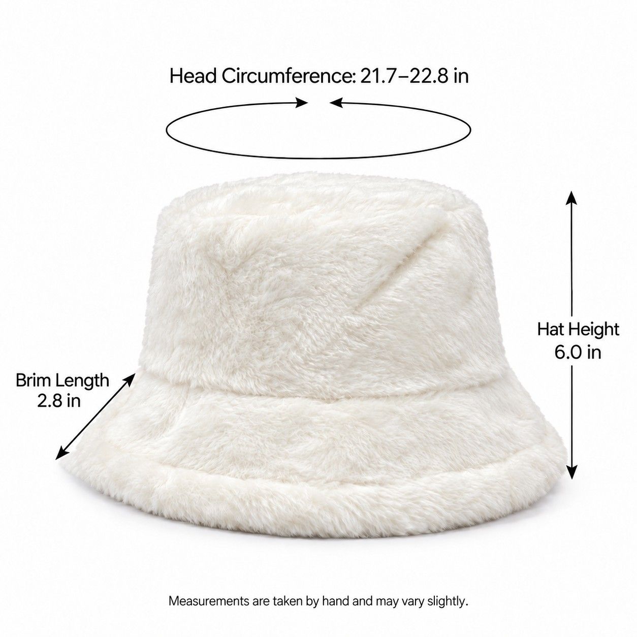 Faux Fur Bucket Hat Soft Plush Winter Casual Fashion Hat