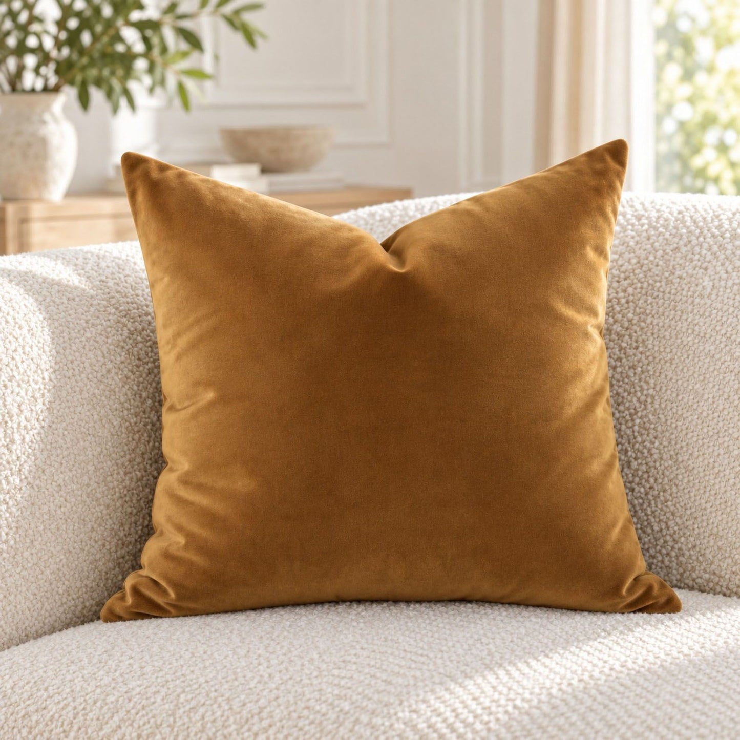 Solid Velvet Decorative Throw Pillow Cover (Single Piece)