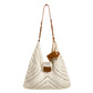 Woven Crochet Shoulder Bag with Leather Strap Slouchy Hobo Handbag Lightweight Knit Tote