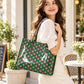 Polka Dot Tote Bag with Matching Cosmetic Pouch Set