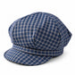 Plaid Newsboy Cap with Paneled Crown and Short Brim