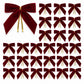 25 Pack Velvet Christmas Bows with Gold Accents for Tree Gift Wrapping Holiday Decor