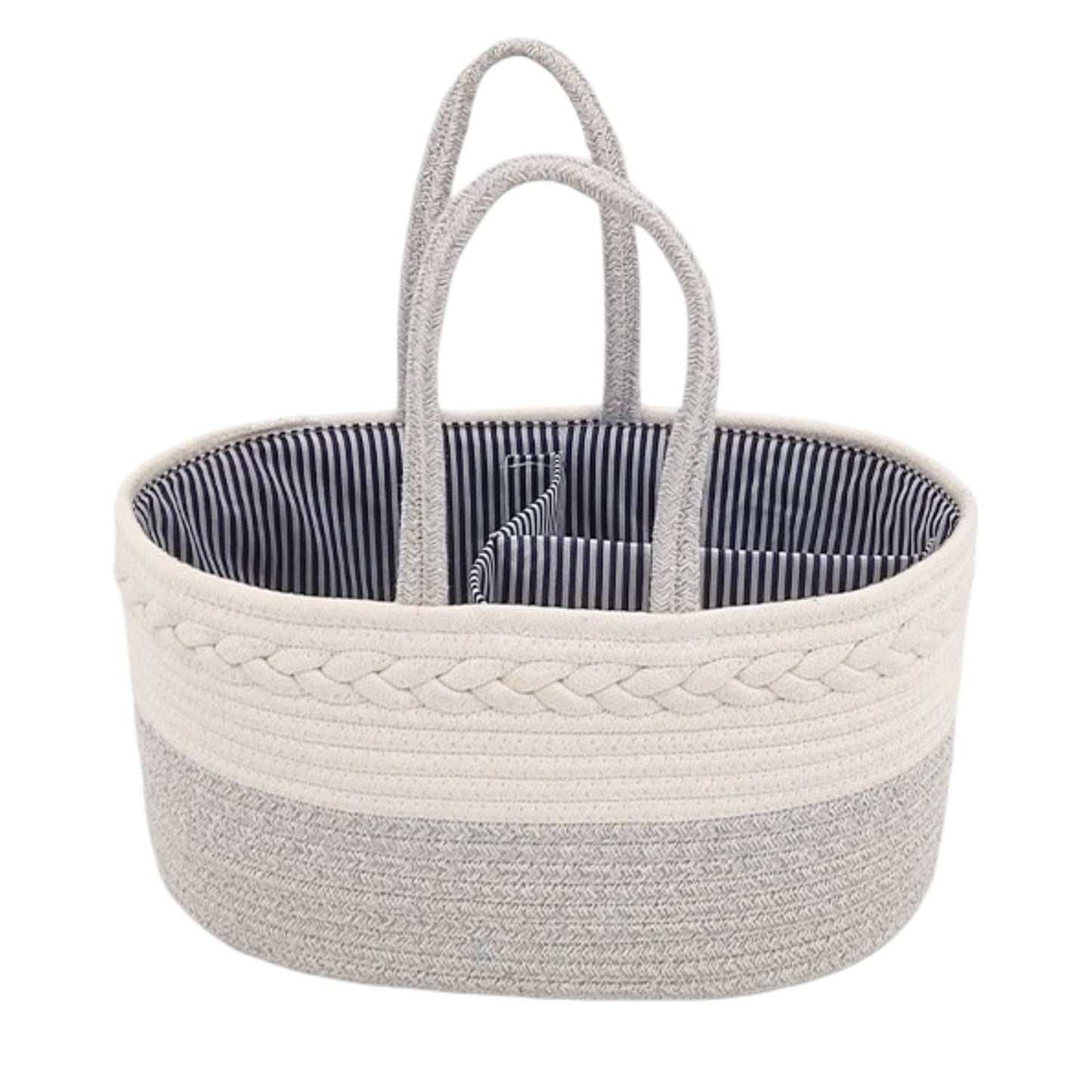 Woven Rope Storage Basket Organizer Bin Soft Cotton Basket for Nursery Shelves Closet Organization