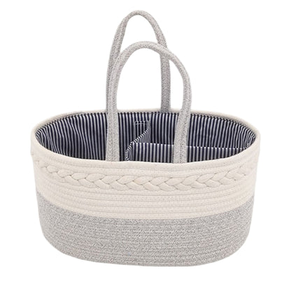 Woven Rope Storage Basket Organizer Bin Soft Cotton Basket for Nursery Shelves Closet Organization
