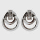 Women's Brass Interlocking Circle Earrings
